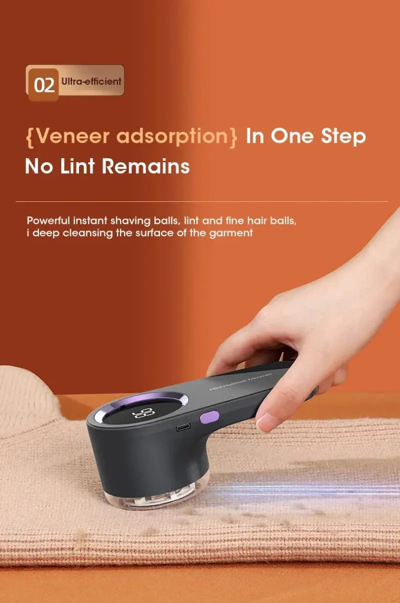 PillAway Pro lint remover in use on knit sweater