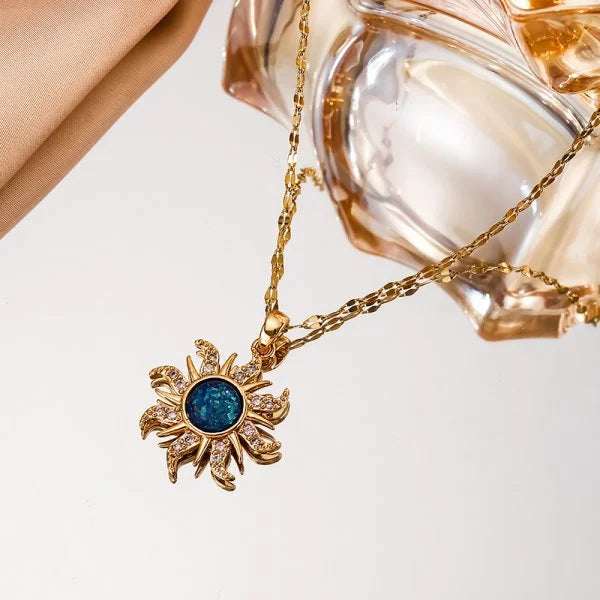 Celestial Harmony Sun Moon Star Pendant Necklace