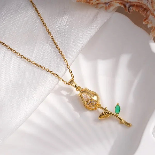 Bloom Renewal Tulip Flower Pendant Necklace