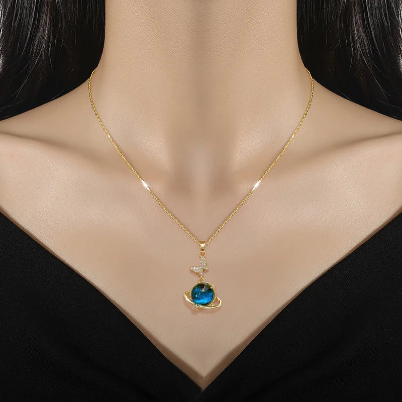 Celestial Harmony Sun Moon Star Pendant Necklace