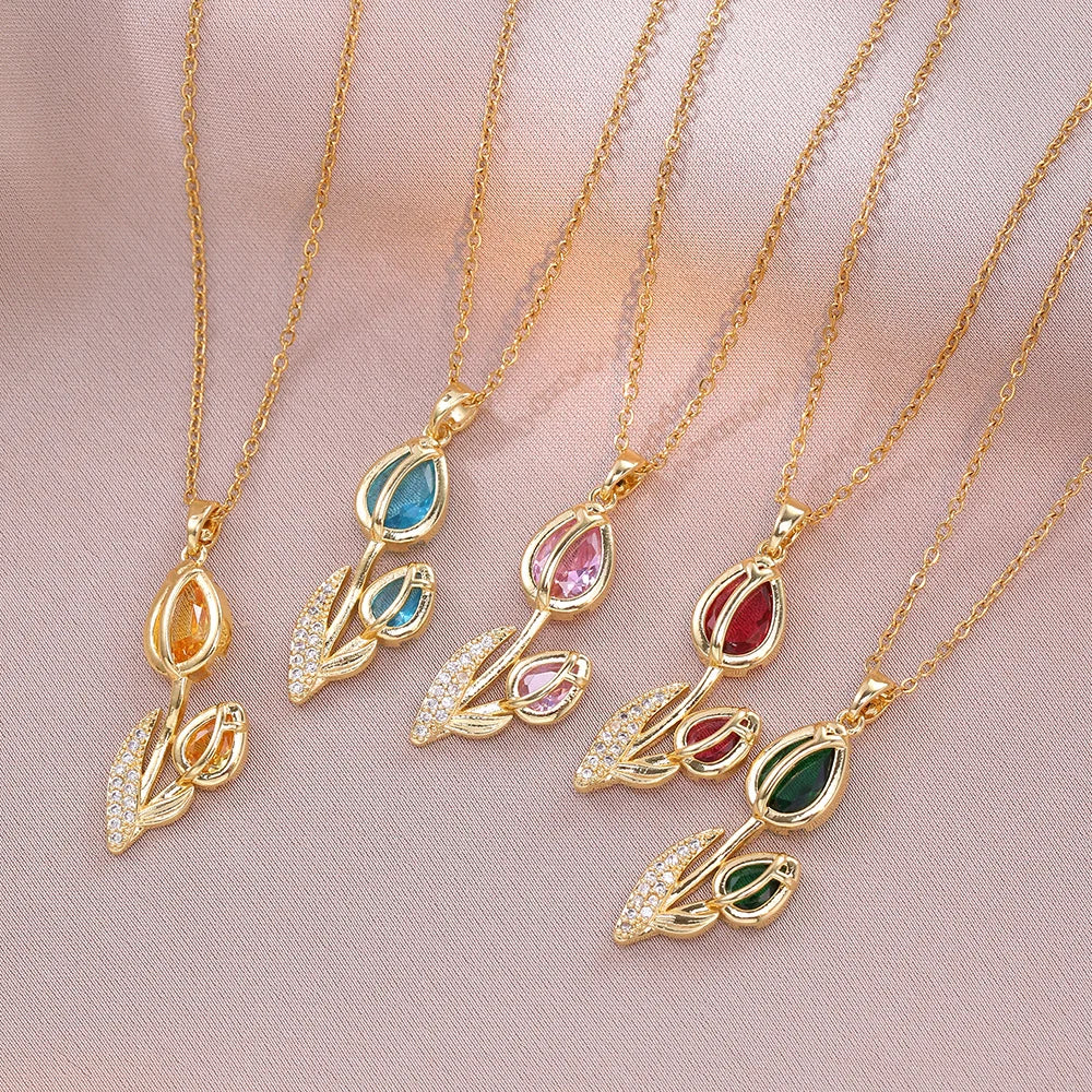 Bloom Renewal Tulip Flower Pendant Necklace