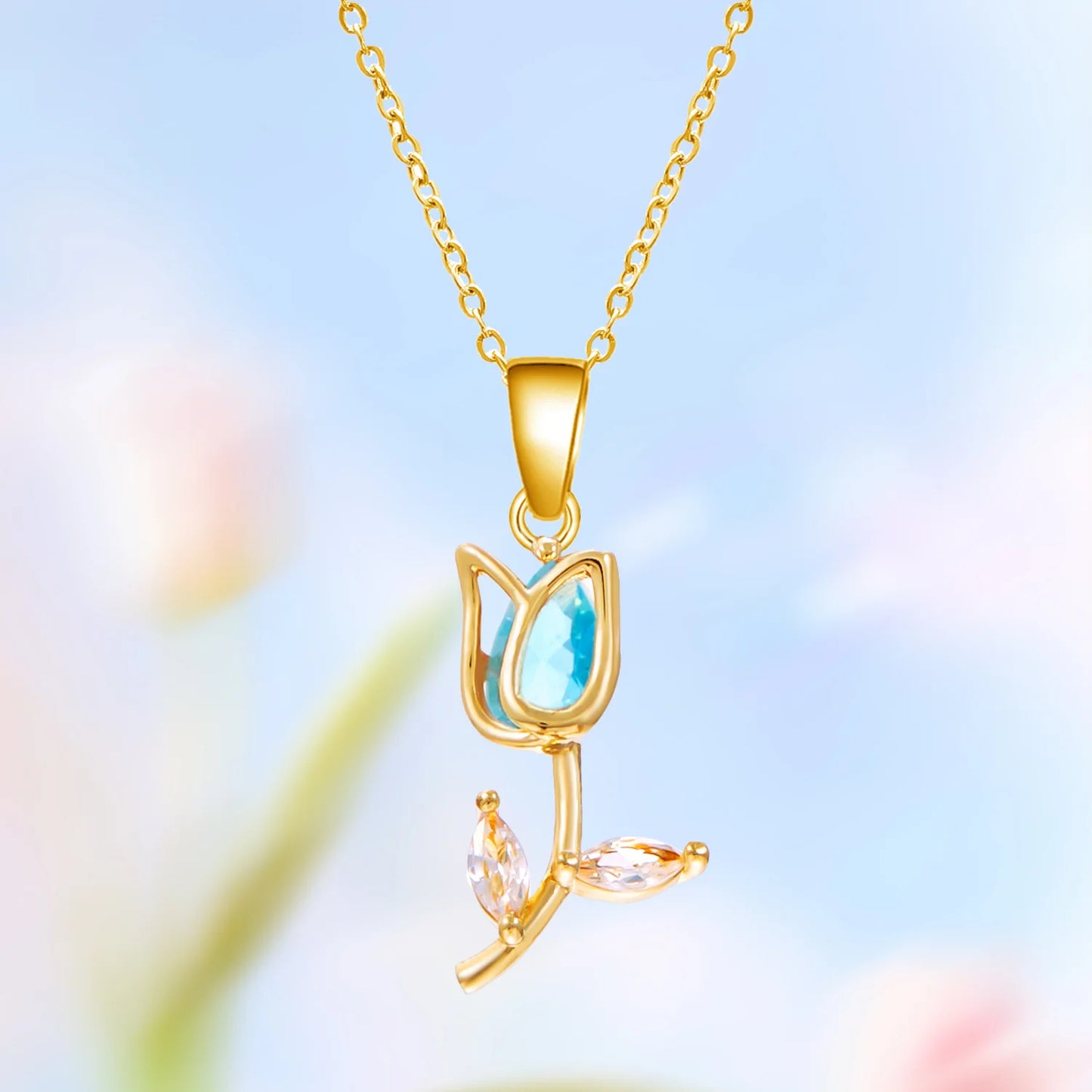 Bloom Renewal Tulip Flower Pendant Necklace