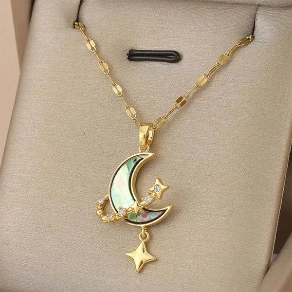Celestial Harmony Sun Moon Star Pendant Necklace