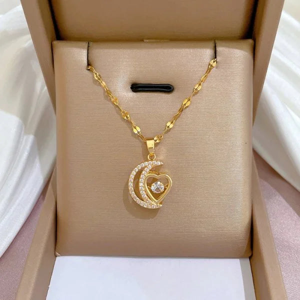 Celestial Harmony Sun Moon Star Pendant Necklace