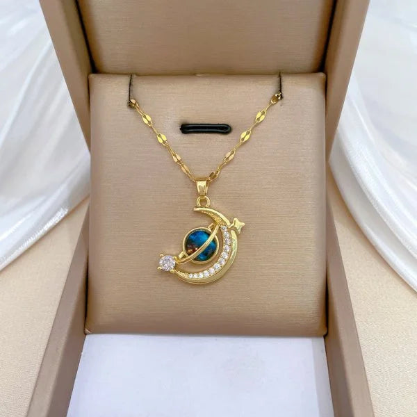 Celestial Harmony Sun Moon Star Pendant Necklace