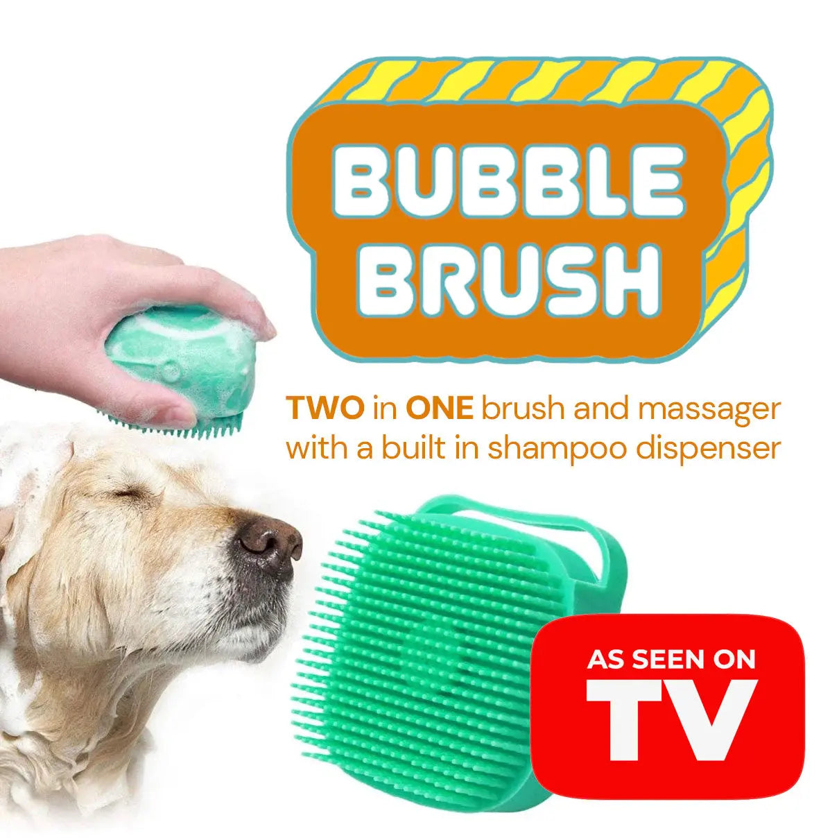 The BUBBLE BRUSH 2 in1 Bath Brush Comb with Shampoo Dispenser KEIKO