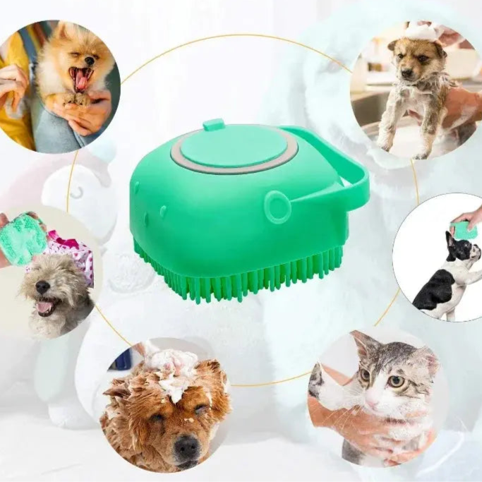 The BUBBLE BRUSH 2 in1 Bath Brush Comb with Shampoo Dispenser KEIKO