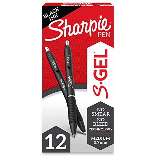 SHARPIE S-Gel, Gel Pens, Medium Point (0.7mm), Black Ink Gel Pen, 12 C –  KEIKO