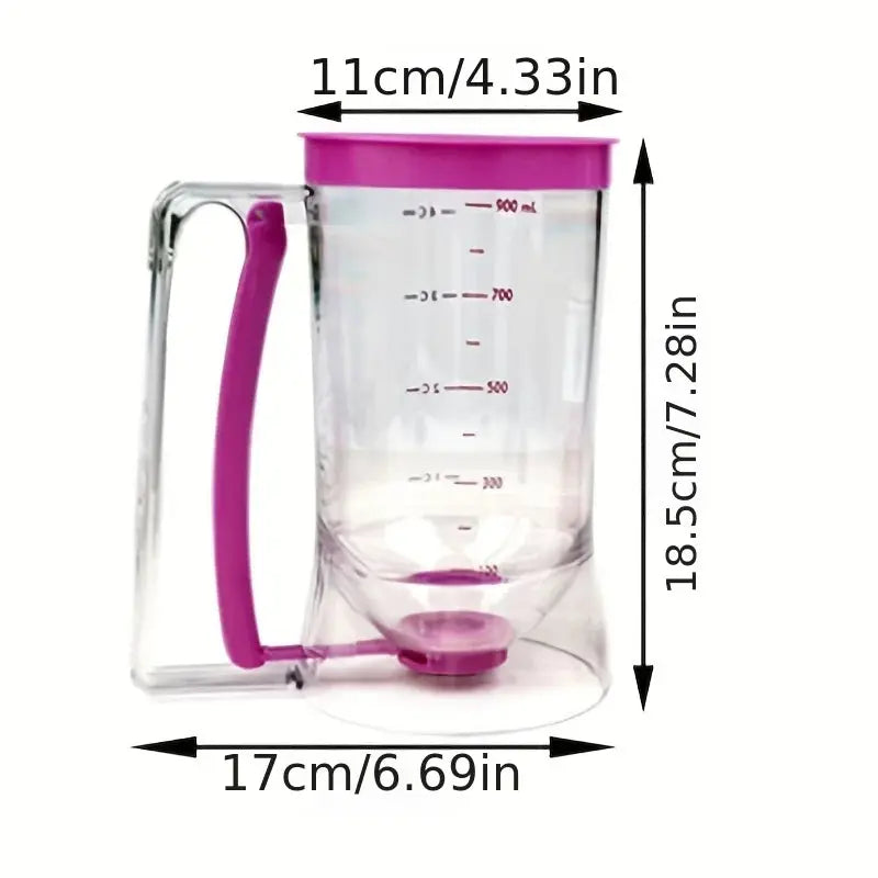 1 Pcs 900ml Batter Dispenser Hand-held Graduated Funnel Pastry Dough Dispensador For Pancake Cupcakes Cake KEIKO