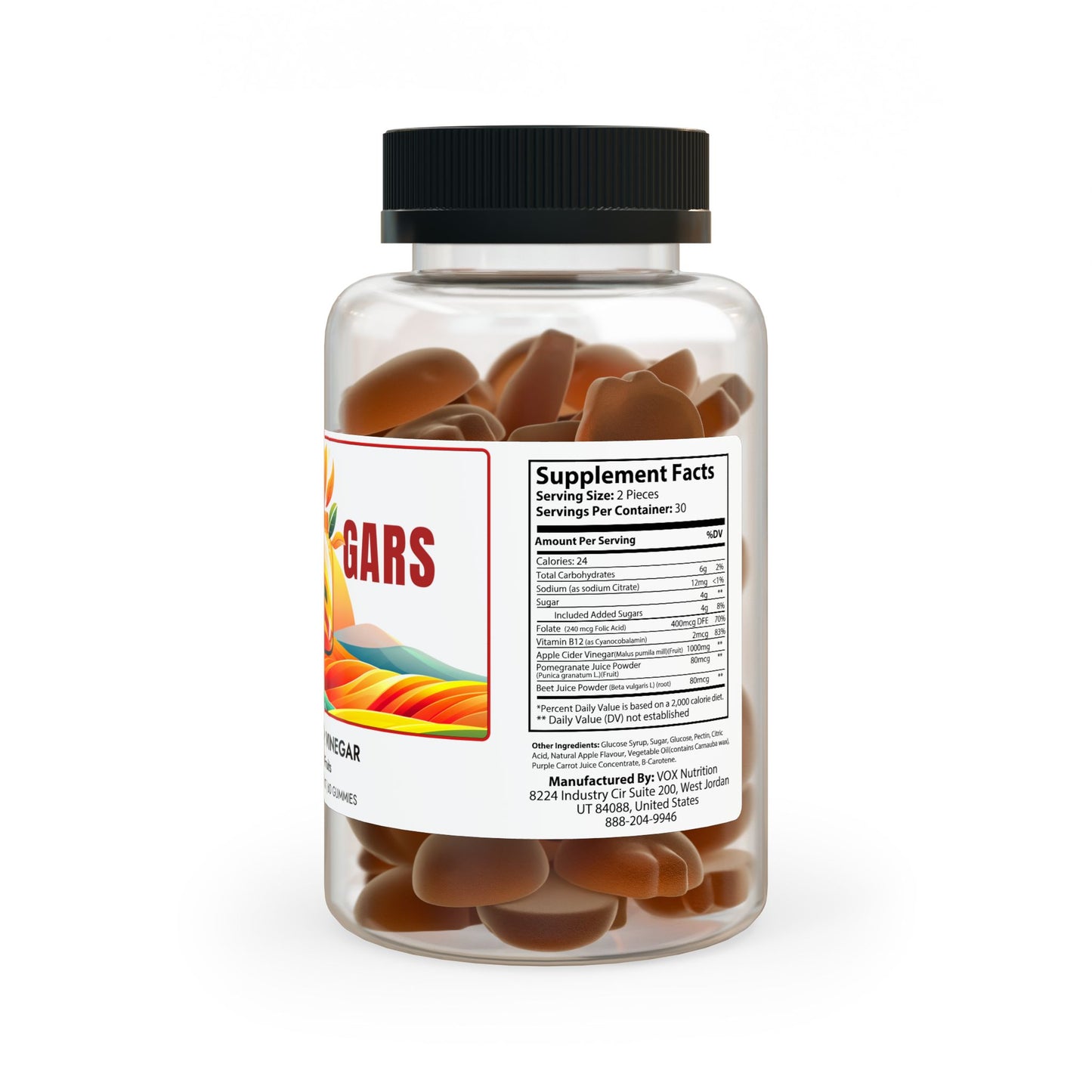 GUMMY-GARS Apple Cider Vinegar Gummies (60 Gummies)