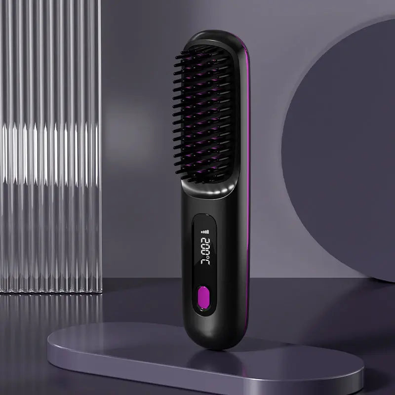 2 In 1 Straightening Hair Brush & Curler KEIKO