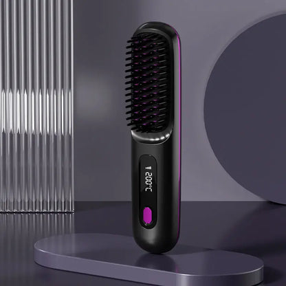 2 In 1 Straightening Hair Brush & Curler KEIKO