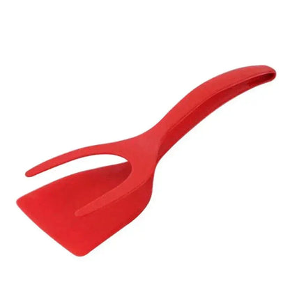 2 in 1 Nylon Grip Flip Tongs with Egg Spatula And Steak Turner Clamp Pancake Fried Turners Kitchen Cooking Accessories KEIKO