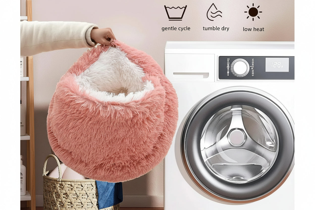 2 in 1 Soft Plush Pet Bed 50CM with Cover Round Cat Bed Pet Puppy Mattress Warm Cat Dog Sleeping Nest Cave for Small Dogs Mats KEIKO