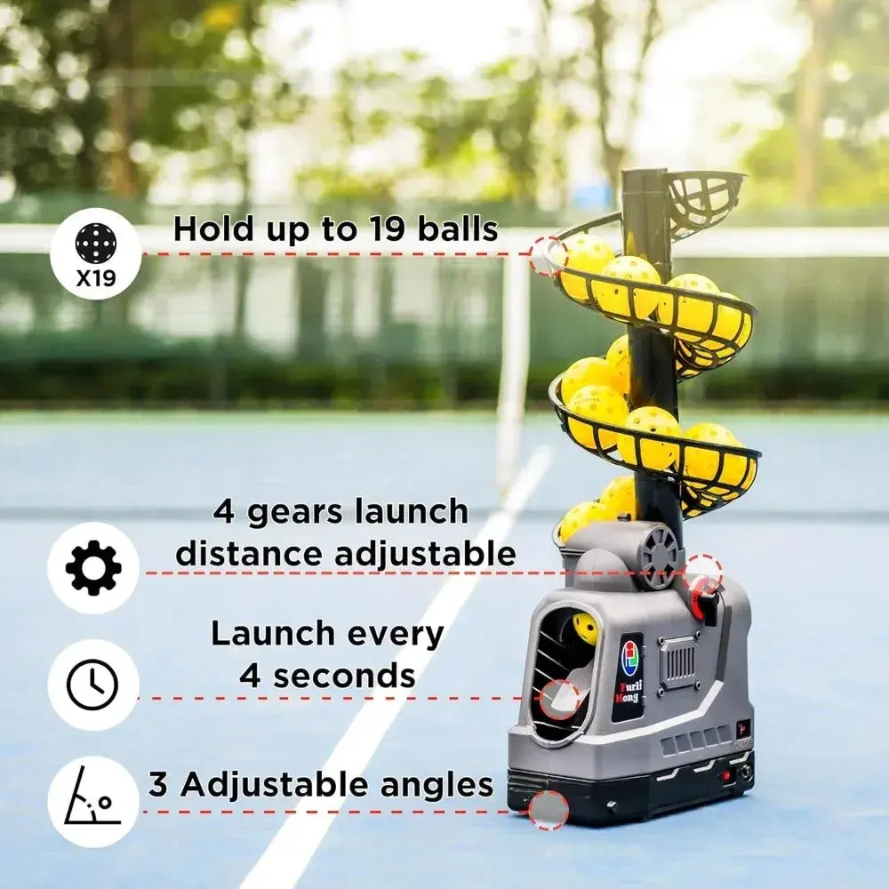 681PBH Pickleball Machine with Auto Swing, 3 Angles & 4 Speeds Adjustable, Portable Pickleball Launcher for Indoors KEIKO