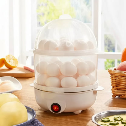 Egg Cooker Multifunctional Electric Egg Boiler Double Layers Egg Cooker Mini Steamer Poacher Kitchen Cooking Breakfast Machine KEIKO