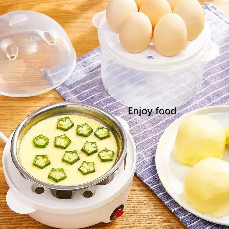 Egg Cooker Multifunctional Electric Egg Boiler Double Layers Egg Cooker Mini Steamer Poacher Kitchen Cooking Breakfast Machine KEIKO