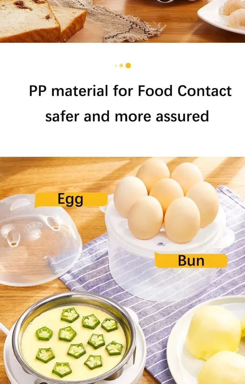 Egg Cooker Multifunctional Electric Egg Boiler Double Layers Egg Cooker Mini Steamer Poacher Kitchen Cooking Breakfast Machine KEIKO