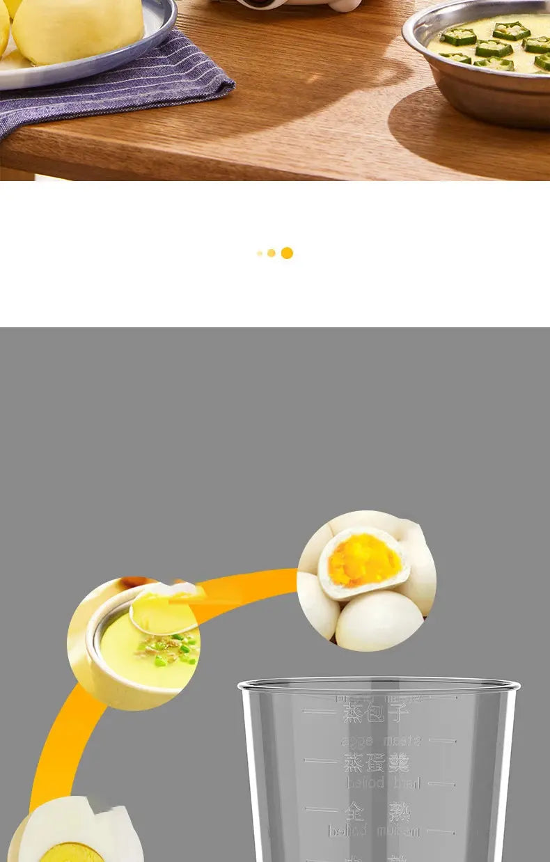 Egg Cooker Multifunctional Electric Egg Boiler Double Layers Egg Cooker Mini Steamer Poacher Kitchen Cooking Breakfast Machine KEIKO