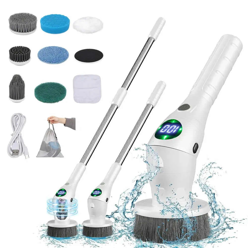 Electric Cleaning Brush 8 in 1 Multifunctional Household Wireless Rotatable Cleaning Brush For Bathroom Kitchen Windows Toilet KEIKO