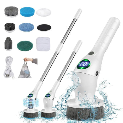 Electric Cleaning Brush 8 in 1 Multifunctional Household Wireless Rotatable Cleaning Brush For Bathroom Kitchen Windows Toilet KEIKO