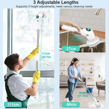 Electric Cleaning Brush 8 in 1 Multifunctional Household Wireless Rotatable Cleaning Brush For Bathroom Kitchen Windows Toilet KEIKO