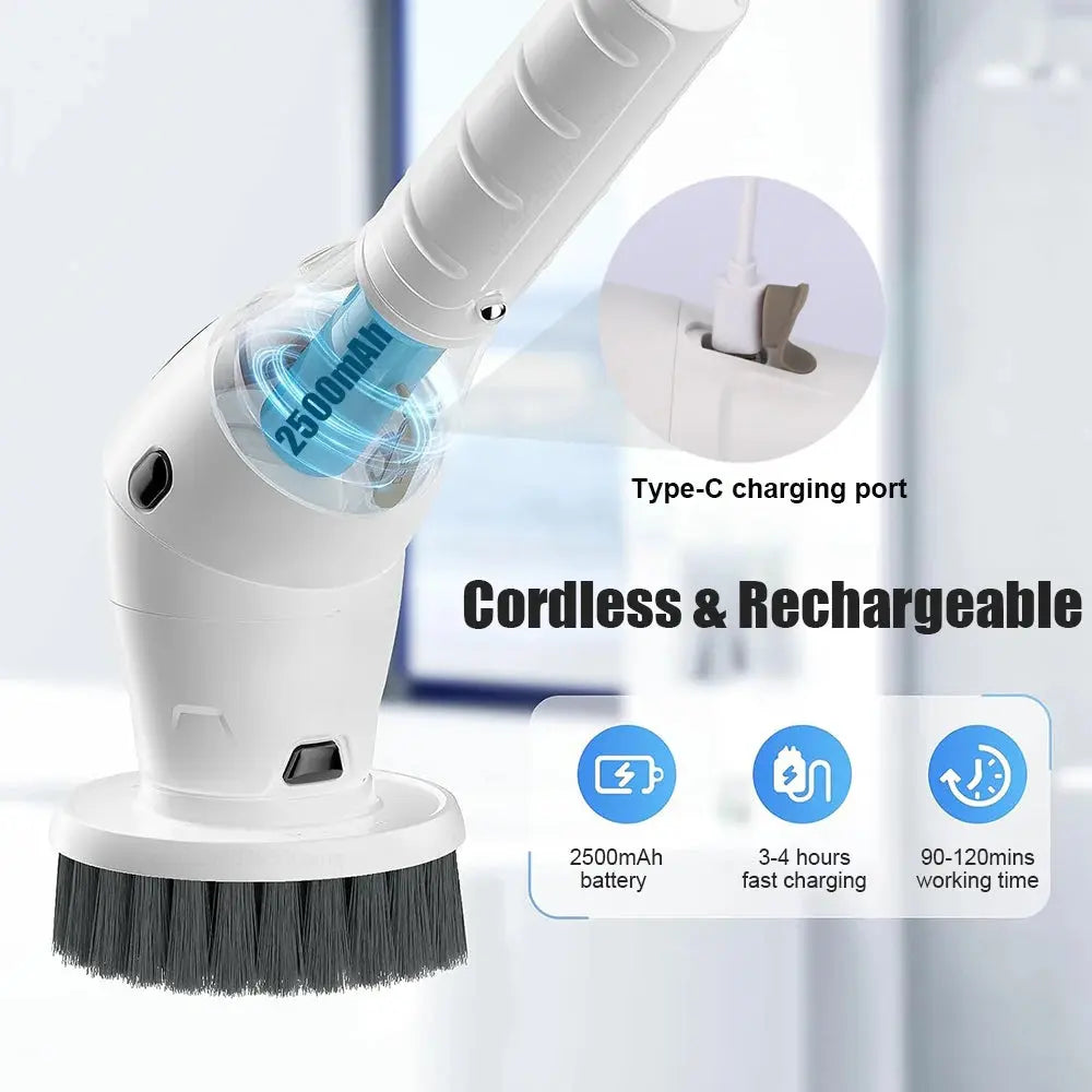 Electric Cleaning Brush 8 in 1 Multifunctional Household Wireless Rotatable Cleaning Brush For Bathroom Kitchen Windows Toilet KEIKO