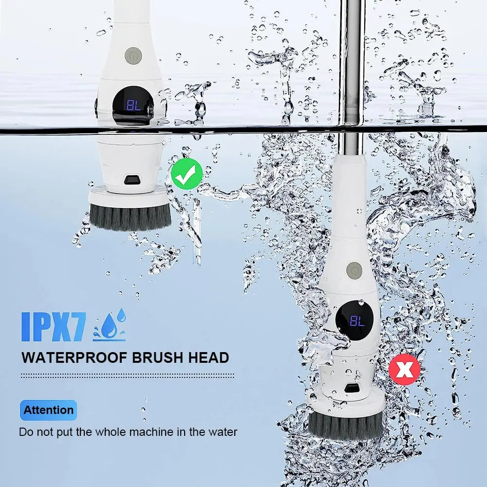 Electric Cleaning Brush 8 in 1 Multifunctional Household Wireless Rotatable Cleaning Brush For Bathroom Kitchen Windows Toilet KEIKO