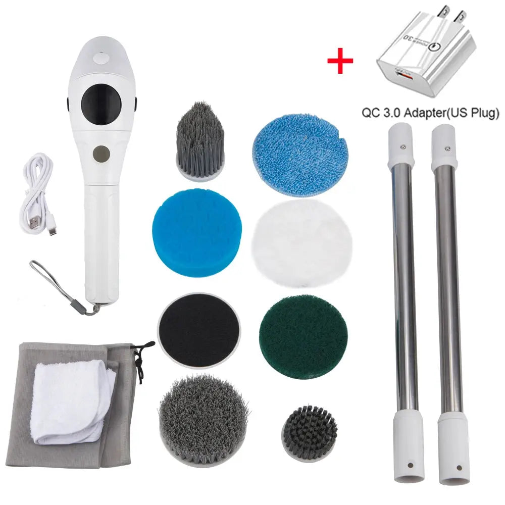 Electric Cleaning Brush 8 in 1 Multifunctional Household Wireless Rotatable Cleaning Brush For Bathroom Kitchen Windows Toilet KEIKO