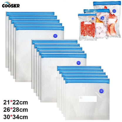 Food Vacuum Bags Reusable Vacuum Bags Small Large Size Vacuum Sealed Food Bags Food Storage Bag 10Pcs Vacuum Packaging Bags KEIKO