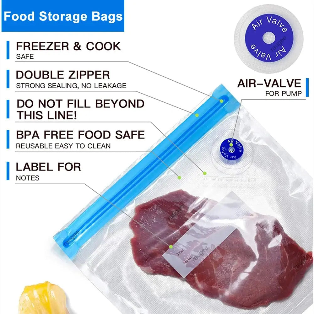 Food Vacuum Bags Reusable Vacuum Bags Small Large Size Vacuum Sealed Food Bags Food Storage Bag 10Pcs Vacuum Packaging Bags KEIKO