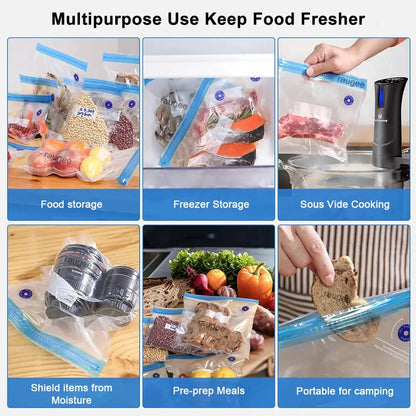 Food Vacuum Bags Reusable Vacuum Bags Small Large Size Vacuum Sealed Food Bags Food Storage Bag 10Pcs Vacuum Packaging Bags KEIKO