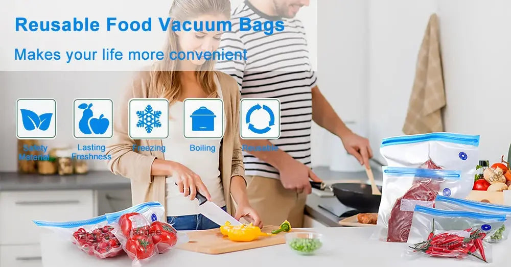 Food Vacuum Bags Reusable Vacuum Bags Small Large Size Vacuum Sealed Food Bags Food Storage Bag 10Pcs Vacuum Packaging Bags KEIKO