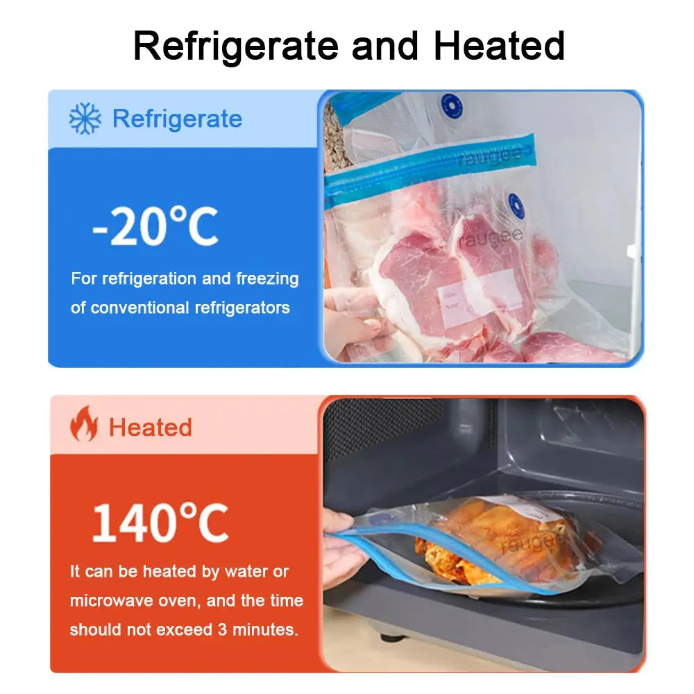 Food Vacuum Bags Reusable Vacuum Bags Small Large Size Vacuum Sealed Food Bags Food Storage Bag 10Pcs Vacuum Packaging Bags KEIKO