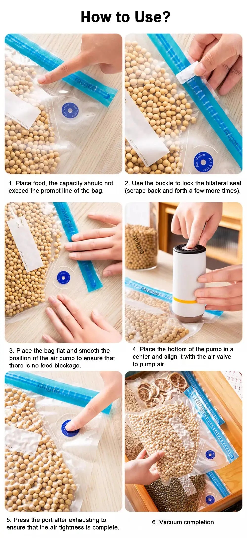 Food Vacuum Bags Reusable Vacuum Bags Small Large Size Vacuum Sealed Food Bags Food Storage Bag 10Pcs Vacuum Packaging Bags KEIKO