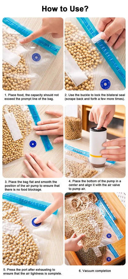 Food Vacuum Bags Reusable Vacuum Bags Small Large Size Vacuum Sealed Food Bags Food Storage Bag 10Pcs Vacuum Packaging Bags KEIKO