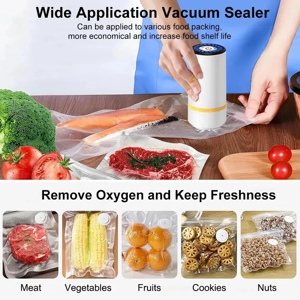 Mini Electric Air Pump Rechargeable for Food Fresh-Keeping Vacuum Sealed Bag Storage Bag Automatic Vacuum Compression Machine KEIKO
