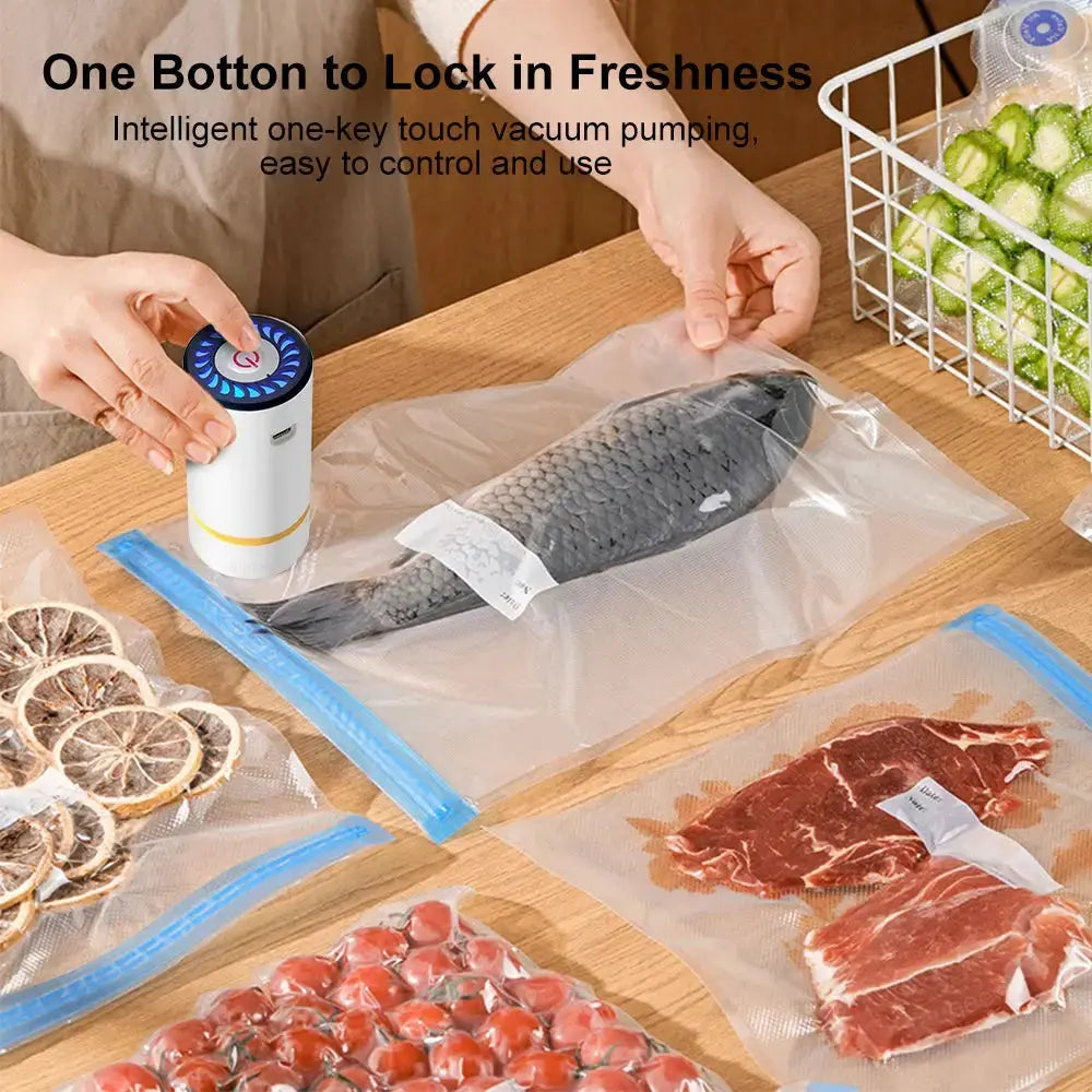 Mini Electric Air Pump Rechargeable for Food Fresh-Keeping Vacuum Sealed Bag Storage Bag Automatic Vacuum Compression Machine KEIKO