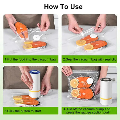 Mini Electric Air Pump Rechargeable for Food Fresh-Keeping Vacuum Sealed Bag Storage Bag Automatic Vacuum Compression Machine KEIKO