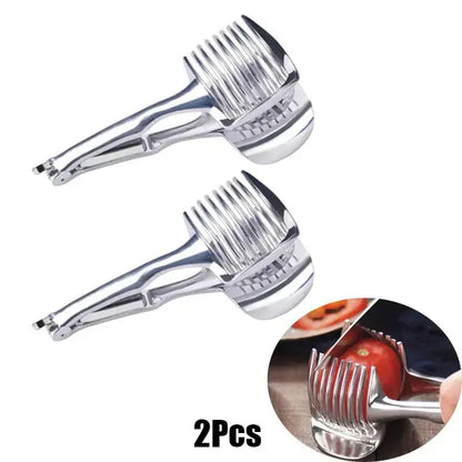 Stainless Steel Kitchen Handheld Orange Lemon Slicer Tomato Cutting Clip Fruit Slicer Onion Slicer KitchenItem Cutter Accessorie KEIKO