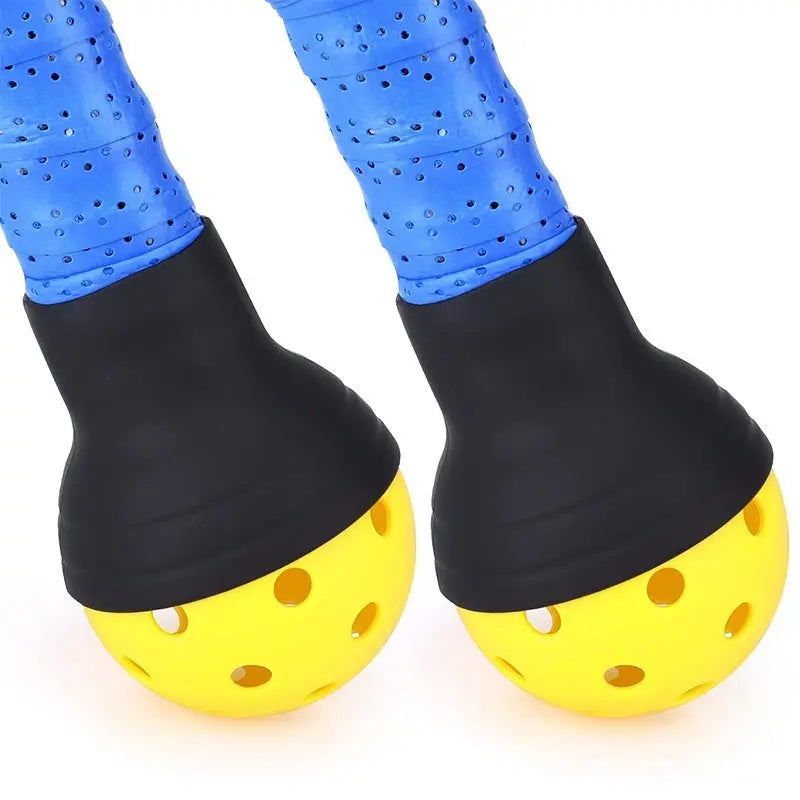 RallyPick suction pickers with pickleballs