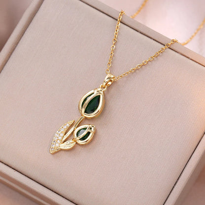 Bloom Renewal Tulip Flower Pendant Necklace