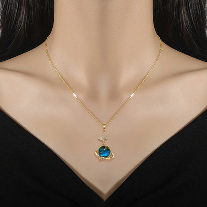 Celestial Harmony Sun Moon Star Pendant Necklace
