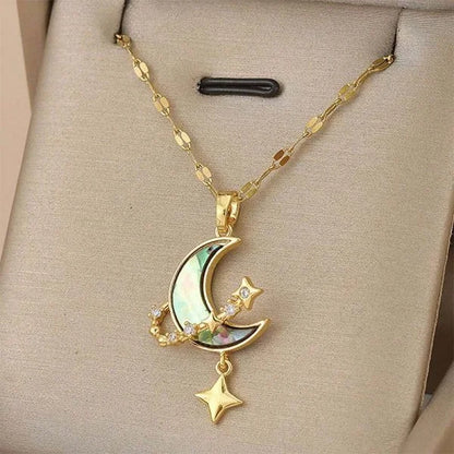Celestial Harmony Sun Moon Star Pendant Necklace