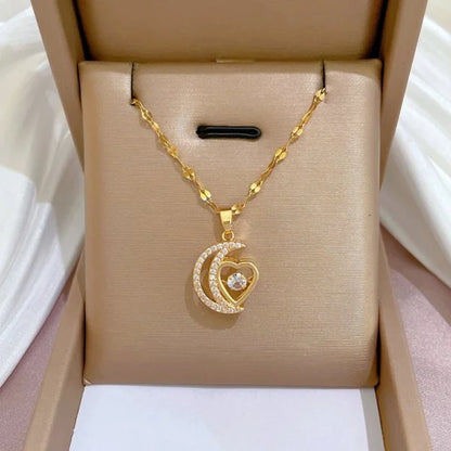 Celestial Harmony Sun Moon Star Pendant Necklace