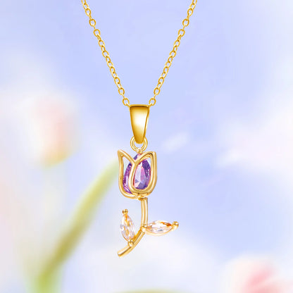 Bloom Renewal Tulip Flower Pendant Necklace
