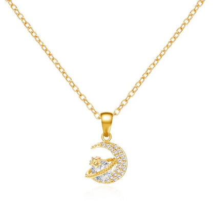 Celestial Harmony Sun Moon Star Pendant Necklace