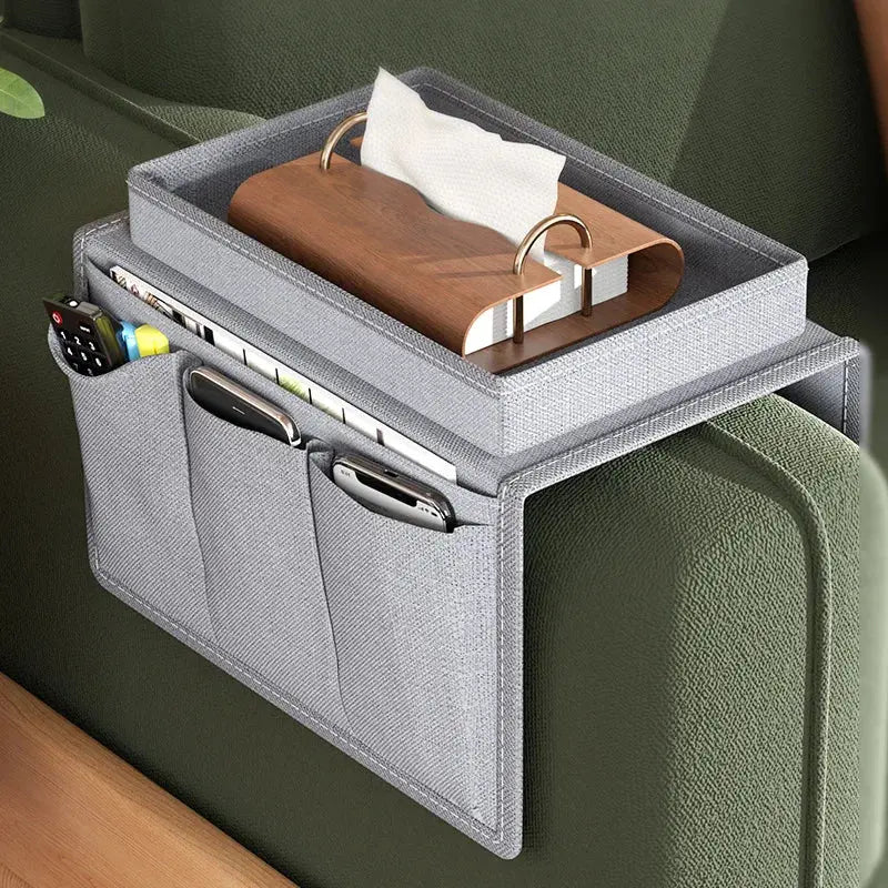 Sofa Storage Bag For Sofa Chair Stand Storage Bag Remote Control Hanging Bag 3 Pockets Multi-functional Sundry Organising Bag KEIKO