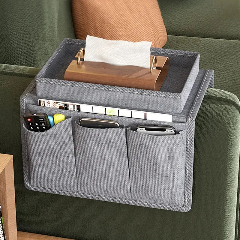 Sofa Storage Bag For Sofa Chair Stand Storage Bag Remote Control Hanging Bag 3 Pockets Multi-functional Sundry Organising Bag KEIKO