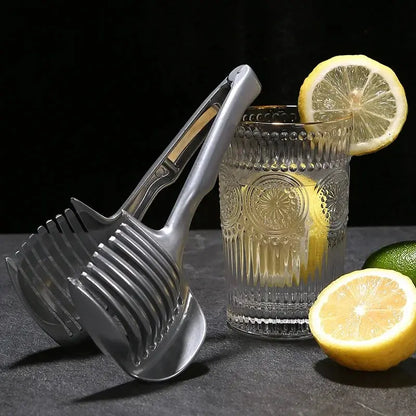 Stainless Steel Kitchen Handheld Orange Lemon Slicer Tomato Cutting Clip Fruit Slicer Onion Slicer KitchenItem Cutter Accessorie KEIKO